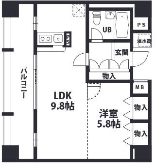アヴァンセクール西天満(1LDK/2階)の間取り写真