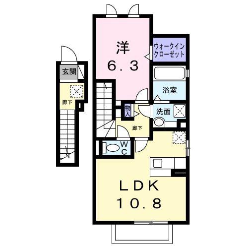 ステラ コート(1LDK/2階)の間取り写真
