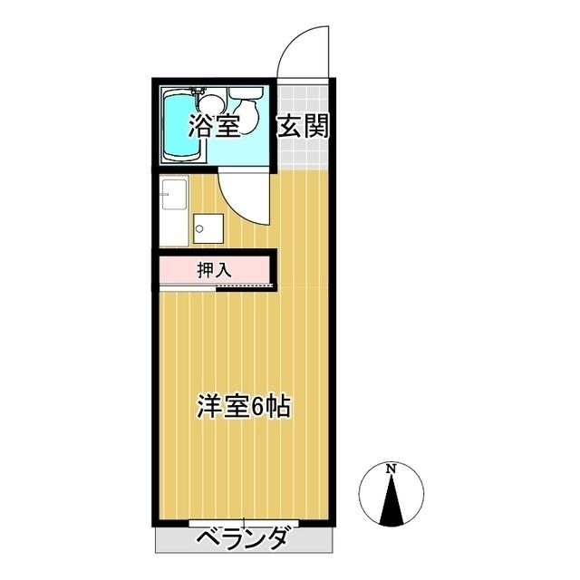 鶴山マンション(1K/3階)の間取り写真
