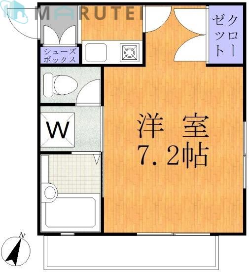 中田コーポ(1K/1階)の間取り写真