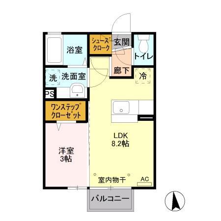 メゾン・ド・ル シュッド(1LDK/2階)の間取り写真
