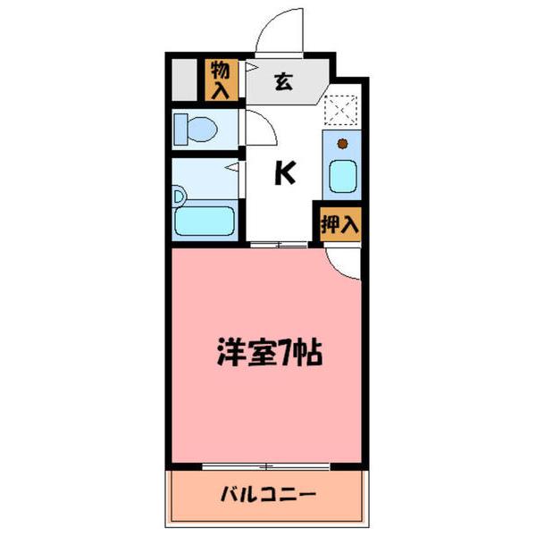 シングルマンション二見(1K/3階)の間取り写真