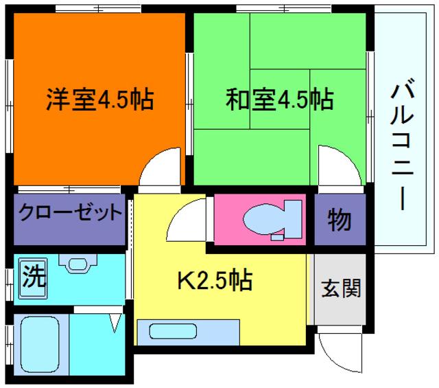 スエヒロマンション(2K/2階)の間取り写真
