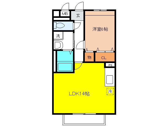 ロイヤルハイム(1LDK/2階)の間取り写真