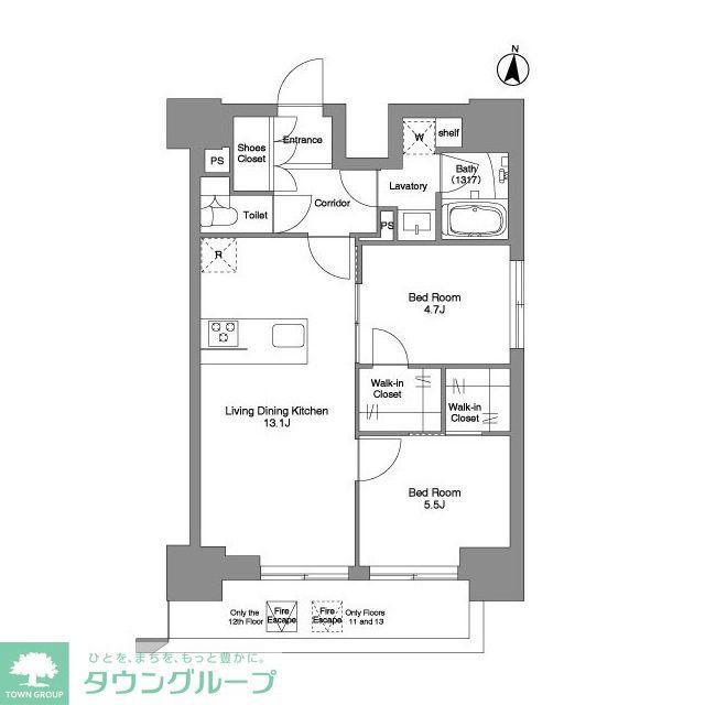 クラリティア綾瀬(2LDK/12階)の間取り写真
