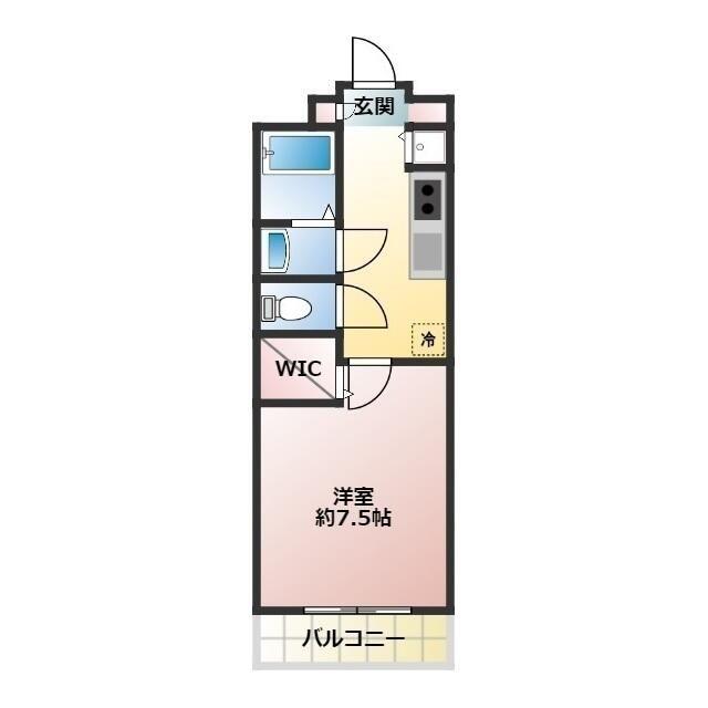 ラウレア(1K/2階)の間取り写真