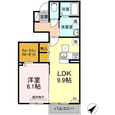 エトワールしゅりV(1LDK/1階)の間取り写真
