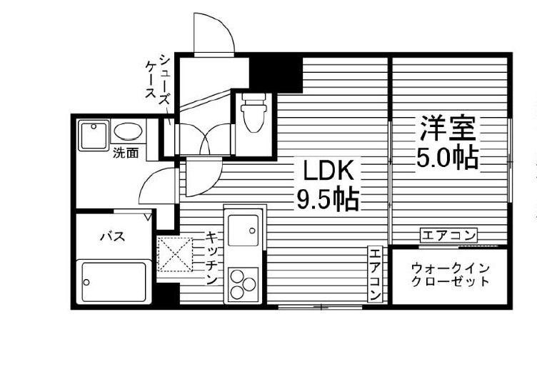 ラヴィエール洗足(1LDK/1階)の間取り写真