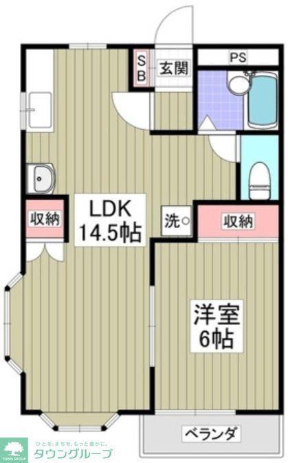 シャトーヒルマ(1LDK/2階)の間取り写真