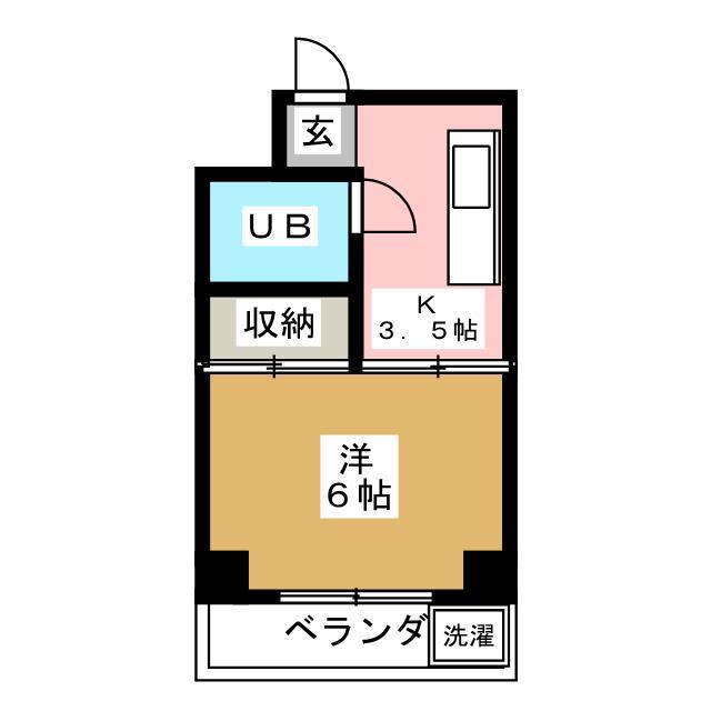 グリーンコーポ(1K/1階)の間取り写真