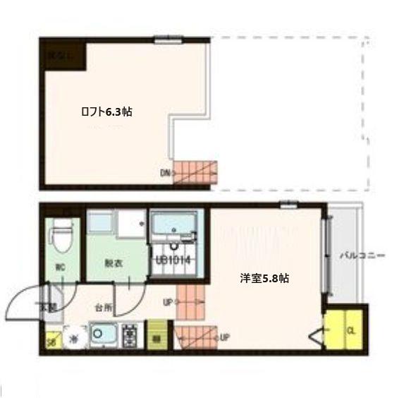 ハーモニーテラス若林 II(1K/1階)の間取り写真
