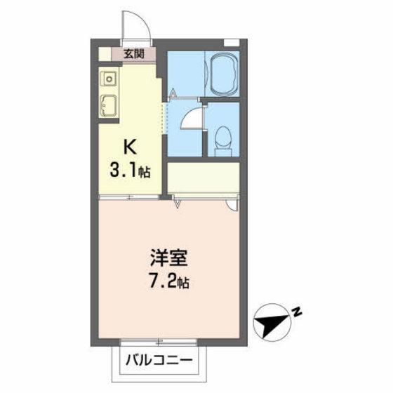 PARTIR I(1K/2階)の間取り写真