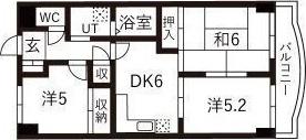 本町ハウス(3DK/2階)の間取り写真