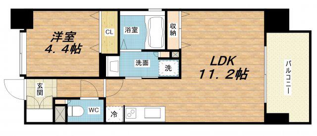 GLUCKMAISON/S-EBIE XI(1LDK/9階)の間取り写真