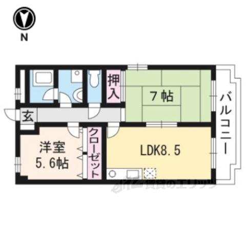 ラスヌベス(2LDK/4階)の間取り写真