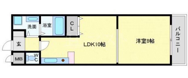 コーシン本町橋(1LDK/2階)の間取り写真