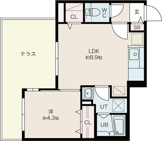 ファランドール札幌(1LDK/1階)の間取り写真