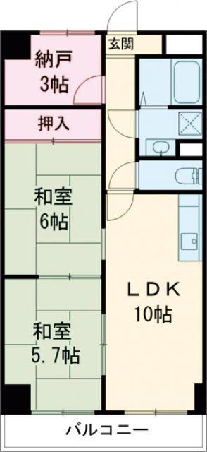 カサエスカーラ(2SLDK/1階)の間取り写真