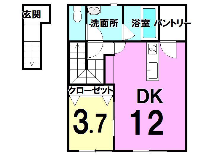 シャ・アムール(1LDK/2階)の間取り写真