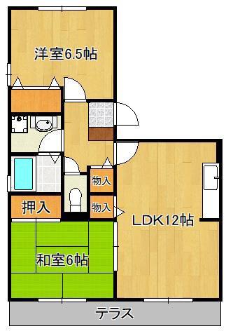 フロンティアS(2LDK/3階)の間取り写真