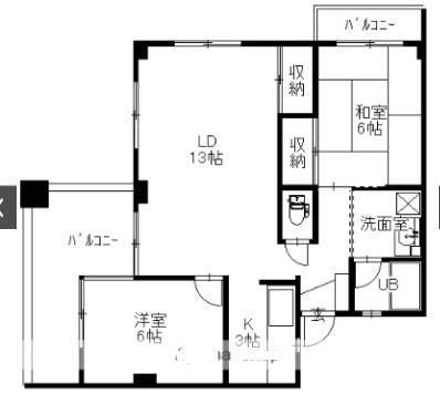 多治米中央マンション(2LDK/3階)の間取り写真