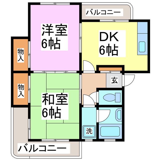 メゾンド・ロアール(2DK/2階)の間取り写真