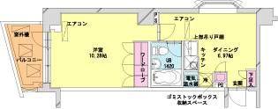 HF八丁堀レジデンスII(1DK/2階)の間取り写真