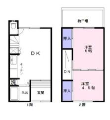 深井荘(2DK/2階)の間取り写真