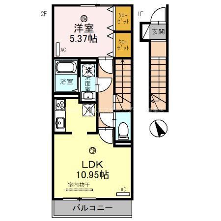 ANDANTE KOTOBUKI(1LDK/2階)の間取り写真