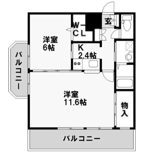 アイランドコート戸畑(2K/7階)の間取り写真