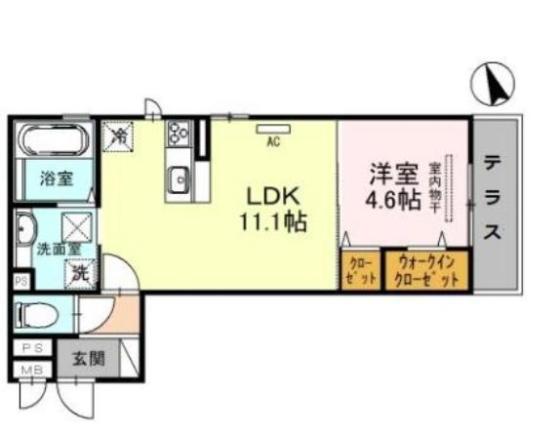 ソット・ラ・フォレスタ(1LDK/3階)の間取り写真