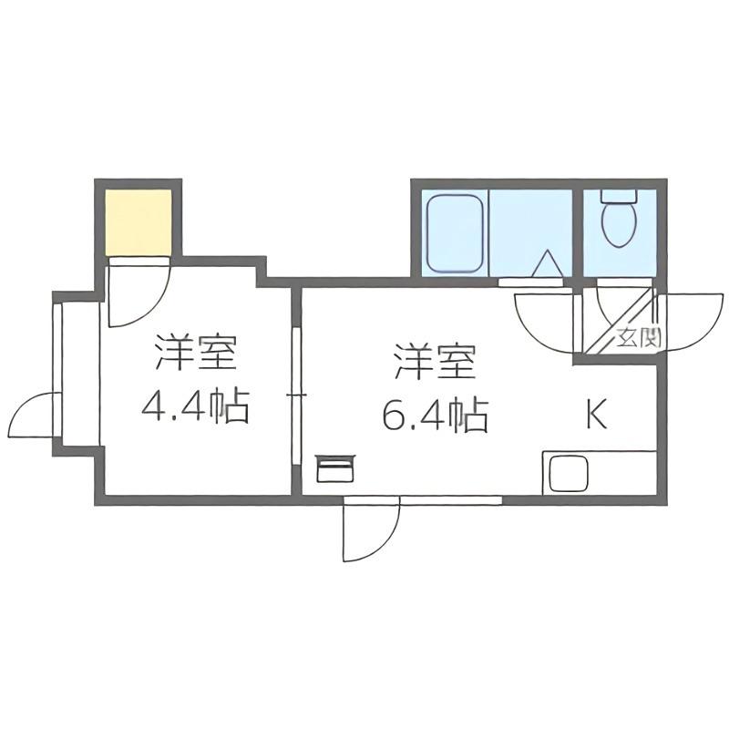 ロイヤルコート学園前(1DK/3階)の間取り写真