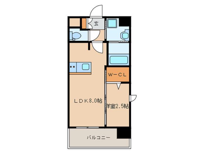 エンクレスト大手門GLOW(1LDK/10階)の間取り写真