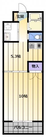 ガーデンプレイスヴィラA(1DK/3階)の間取り写真