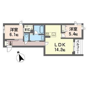 カーサ ピノ(2LDK/2階)の間取り写真
