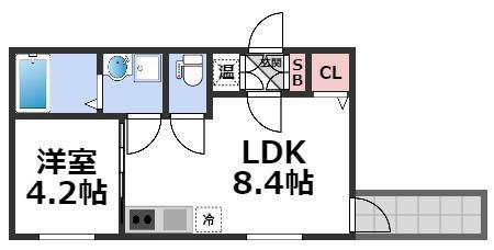 F ASECIA MIRA(1LDK/1階)の間取り写真