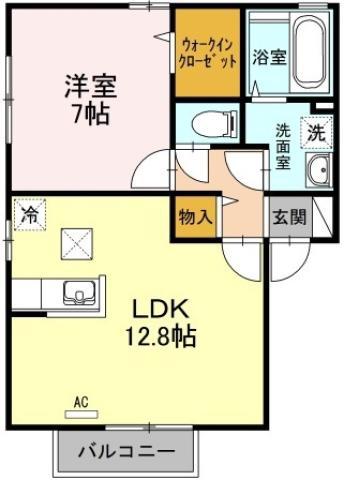 グランシャリオE(1LDK/1階)の間取り写真