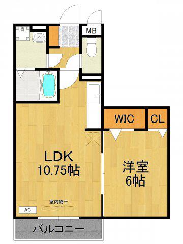ベルビー宝塚(1LDK/1階)の間取り写真