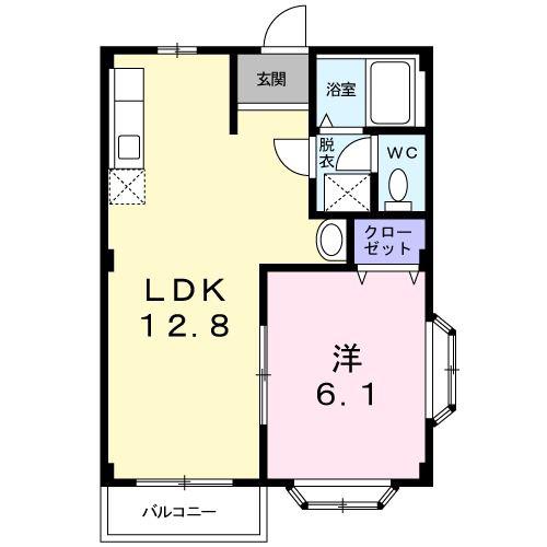 パークハイツOGAWA(1LDK/1階)の間取り写真