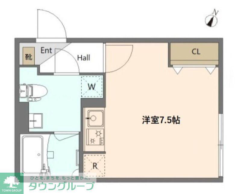 TOGGLE白金高輪(ワンルーム/1階)の間取り写真