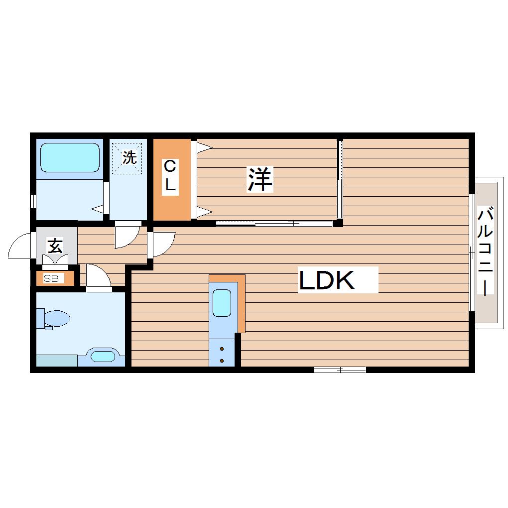 LETOIT JX(1LDK/1階)の間取り写真