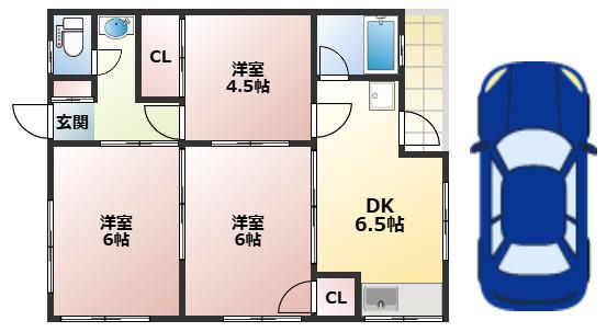 林コーポラス(3DK/2階)の間取り写真