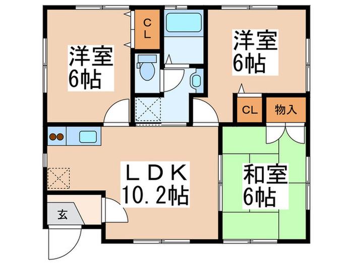 グリーンサイド井の頭(3LDK/1階)の間取り写真