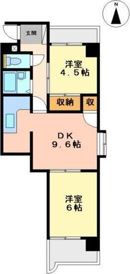 シティアーク熱田(2LDK/5階)の間取り写真