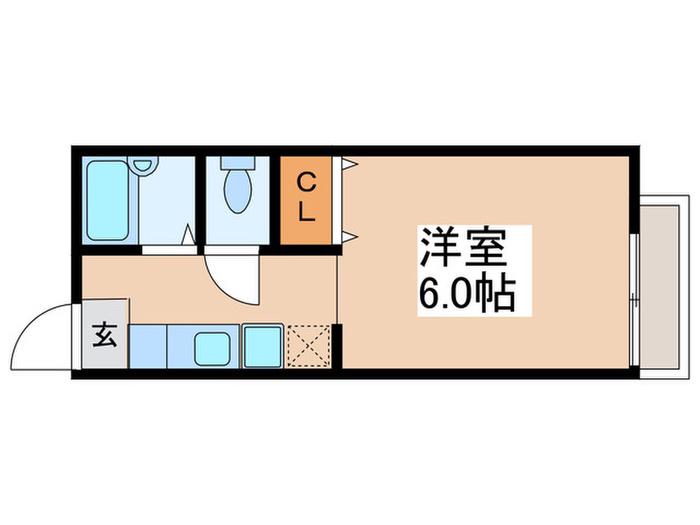 城北ハイツ(ワンルーム/1階)の間取り写真