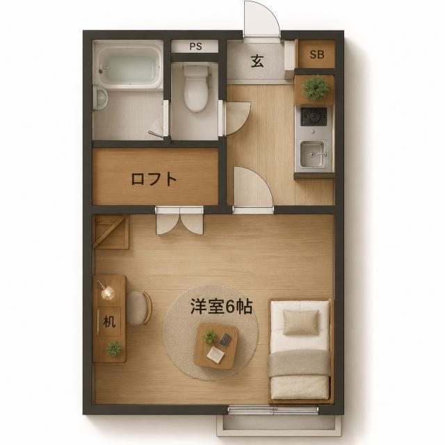 BLOSSOM(1K/1階)の間取り写真