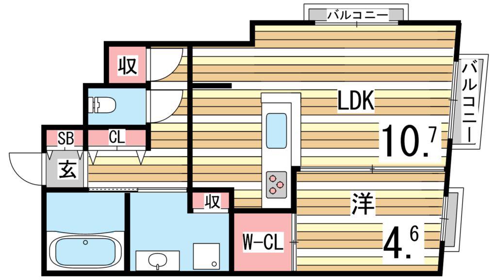 LUMINA(1LDK/5階)の間取り写真