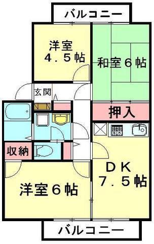 ビラージュ宮原(3DK/3階)の間取り写真