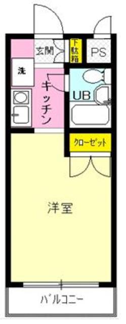 リッチマウント(1K/4階)の間取り写真