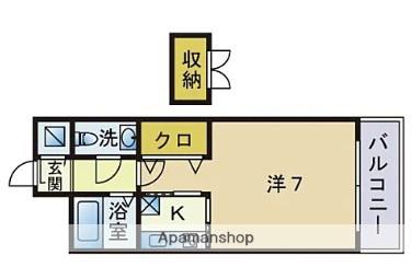 エステート・モア・天神スタジオ(1K/4階)の間取り写真